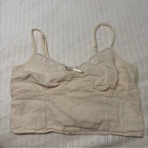 American Eagle Crop Top Women Small V-Neck Adjustable